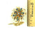 Diamond Sapphire Emerald 14 Karat Yellow Gold Floral Brooch