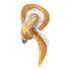 Diamond 18 Karat Two Tone Gold Brushed Finish Ribbon Brooch