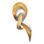 Diamond 18 Karat Two Tone Gold Brushed Finish Ribbon Brooch