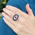 Ruby Diamond Onyx 14 Karat White Gold Oval Cocktail Ring