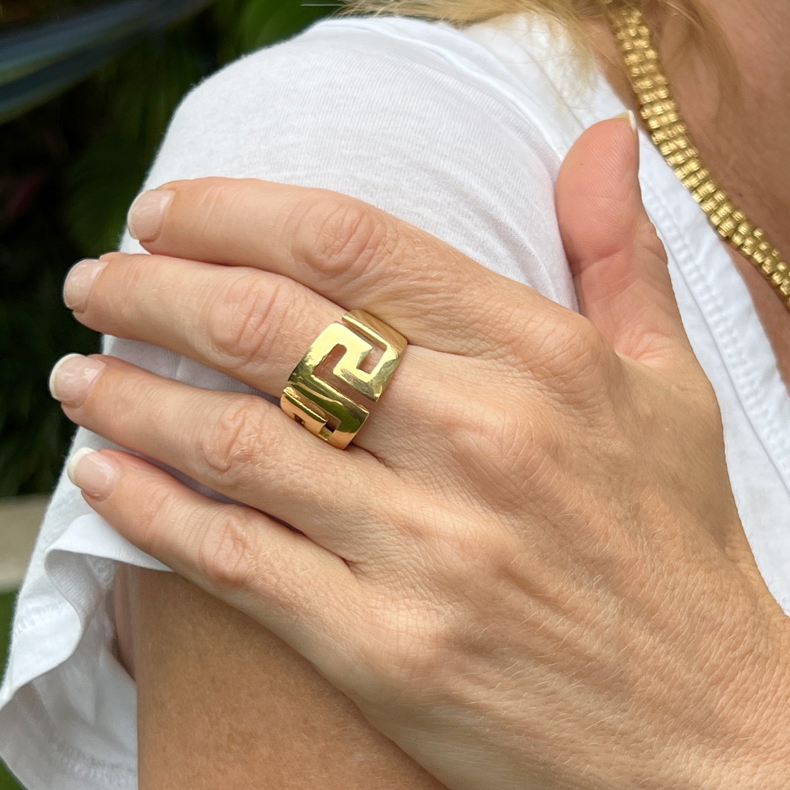Greek key discount design ring