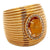 Roberto Coin Yellow Sapphire Diamond 18KYG Wide Ribbed Cigar Band Ring