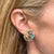 1960's Diamond Sapphire Turquoise 18KYG Estate Earclip Earrings