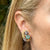 1960's Diamond Sapphire Turquoise 18KYG Estate Earclip Earrings