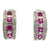 Diamond Pink Sapphire 18 Karat White Gold Hoop Earrings