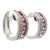 Diamond Pink Sapphire 18 Karat White Gold Hoop Earrings