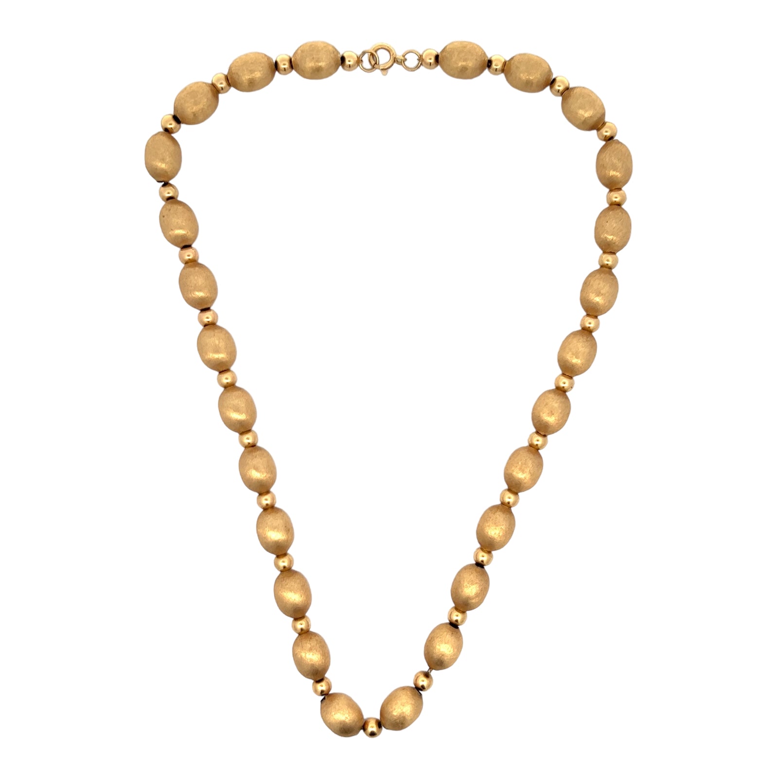 Textured 14 Karat Yellow Gold Bead Necklace – Bardys Estate Jewelry