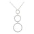 Diamond 18 Karat White Gold Triple Circle Drop Pendant Necklace