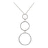 Diamond 18 Karat White Gold Triple Circle Drop Pendant Necklace