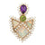 Contemporary Diamond Opal Tourmaline Amethyst Brooch Pin