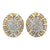 Italian Diamond 18 Karat Two Tone Gold Oval Leverback Earrings