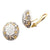 Italian Diamond 18 Karat Two Tone Gold Oval Leverback Earrings