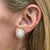 Italian Diamond 18 Karat Two Tone Gold Oval Leverback Earrings