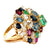 1970's Diamond Sapphire Ruby Emerald 18KYG Tutti Frutti Cocktail Ring