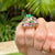 1970's Diamond Sapphire Ruby Emerald 18KYG Tutti Frutti Cocktail Ring