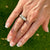 3 Stone Old European Diamond 18 Karat White Gold Filigree Band Ring