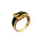 Black Enamel 18 Karat Yellow Gold Vintage Buckle Band Ring