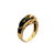 Black Enamel 18 Karat Yellow Gold Vintage Buckle Band Ring