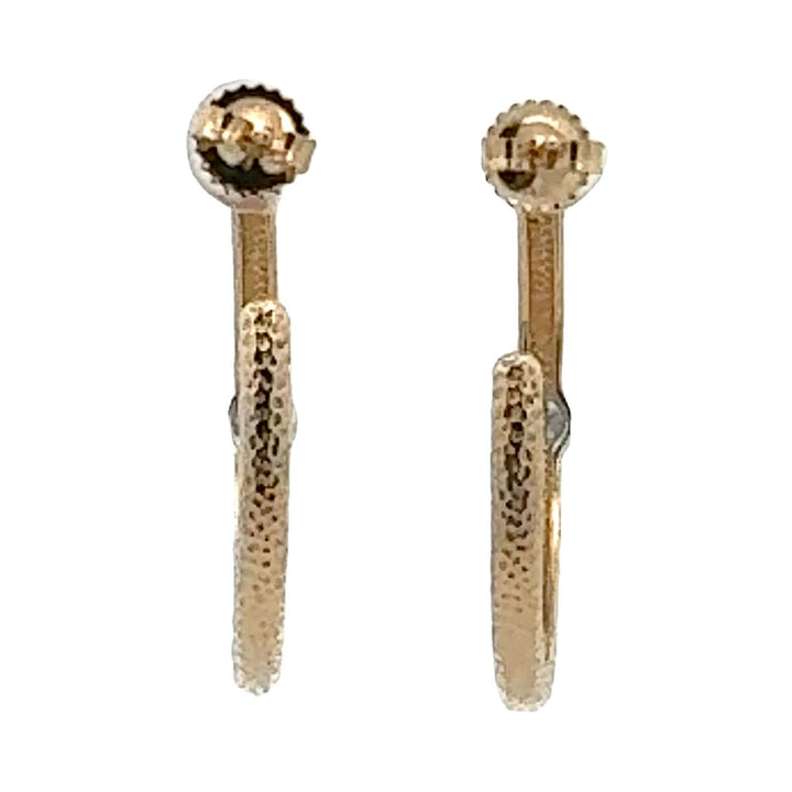 Bezel Set Diamond 14 Karat Yellow Gold 1.5 Inch Hoop Earrings