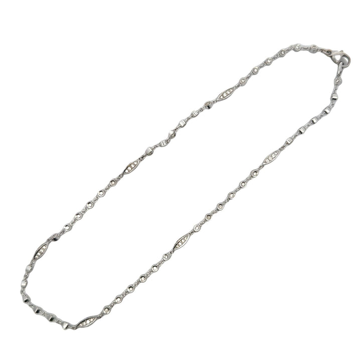 2- CTW Round Brilliant Diamond 18 Karat White Gold 16 Inch Link Necklace