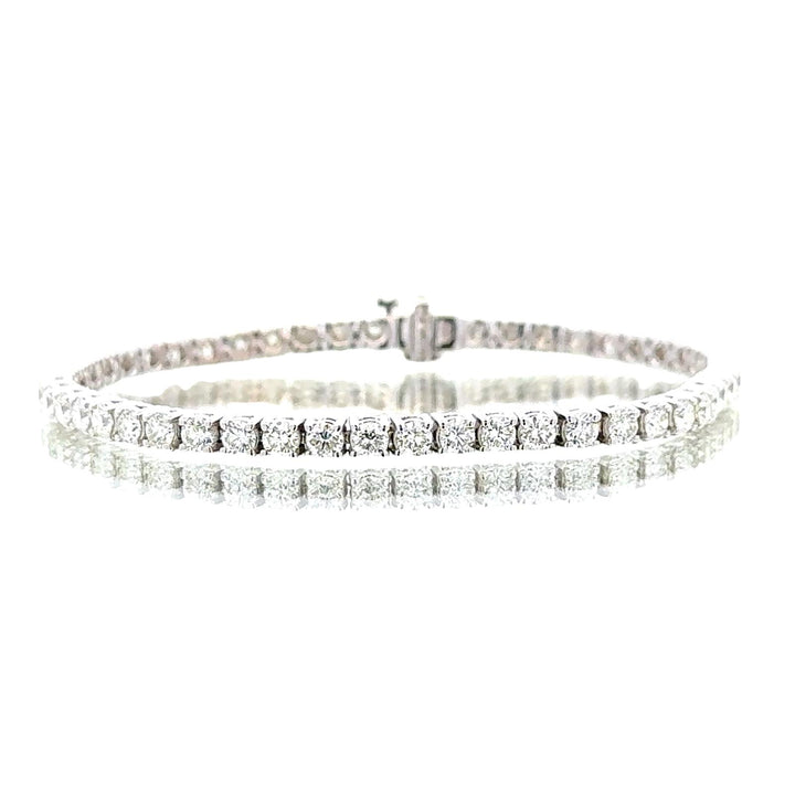 5.57 CTW Round Brilliant Diamond 14K White Gold Tennis Bracelet New