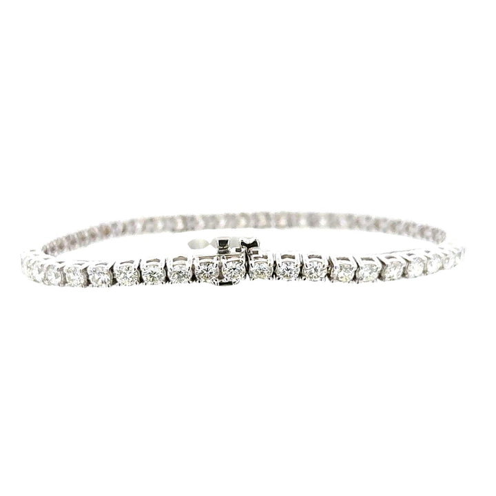 5.57 CTW Round Brilliant Diamond 14K White Gold Tennis Bracelet New
