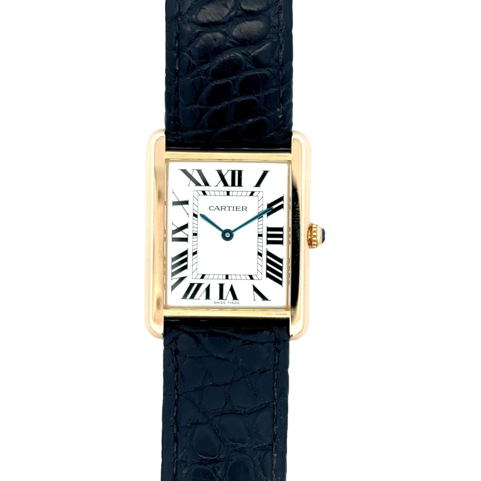 Cartier Tank Solo 18 Karat Yellow Gold/Steel Back Quartz Watch 21st Century