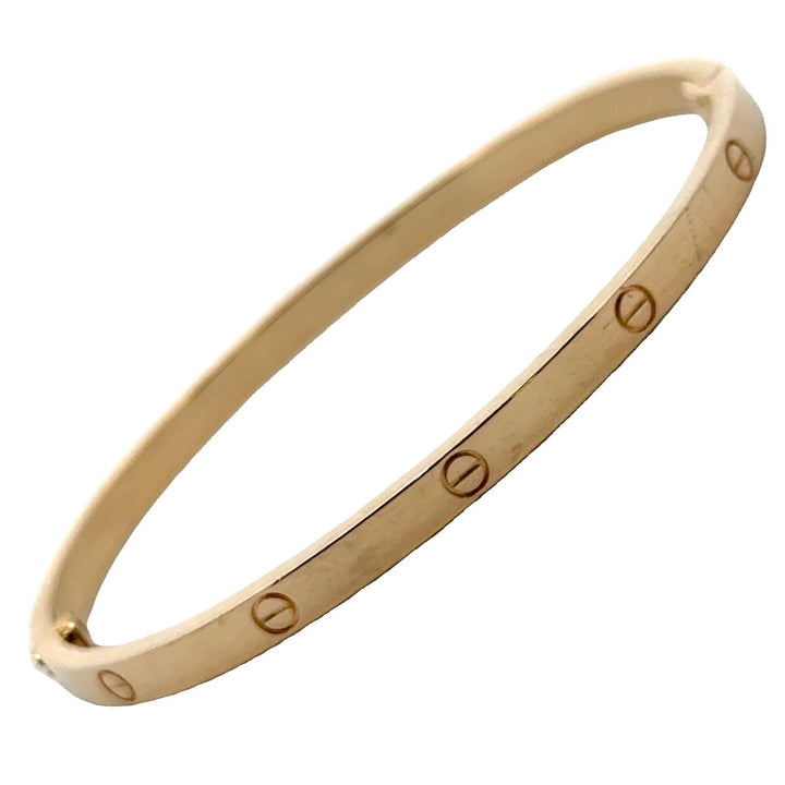 Cartier LOVE 18 Karat Yellow gold Bangle Bracelet, Size 17 Small Model B&P