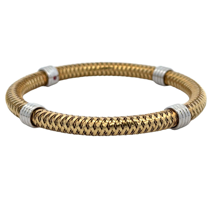 Roberto Coin Italy 18k Yellow Gold Flexible Woven Primavera Bangle Bracelet