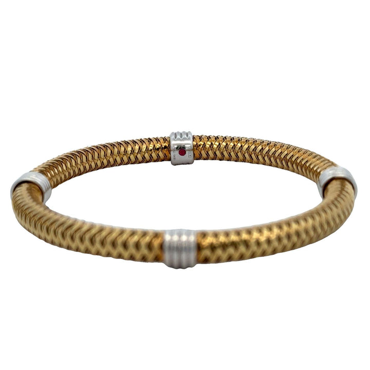 Roberto Coin Italy 18k Yellow Gold Flexible Woven Primavera Bangle Bracelet