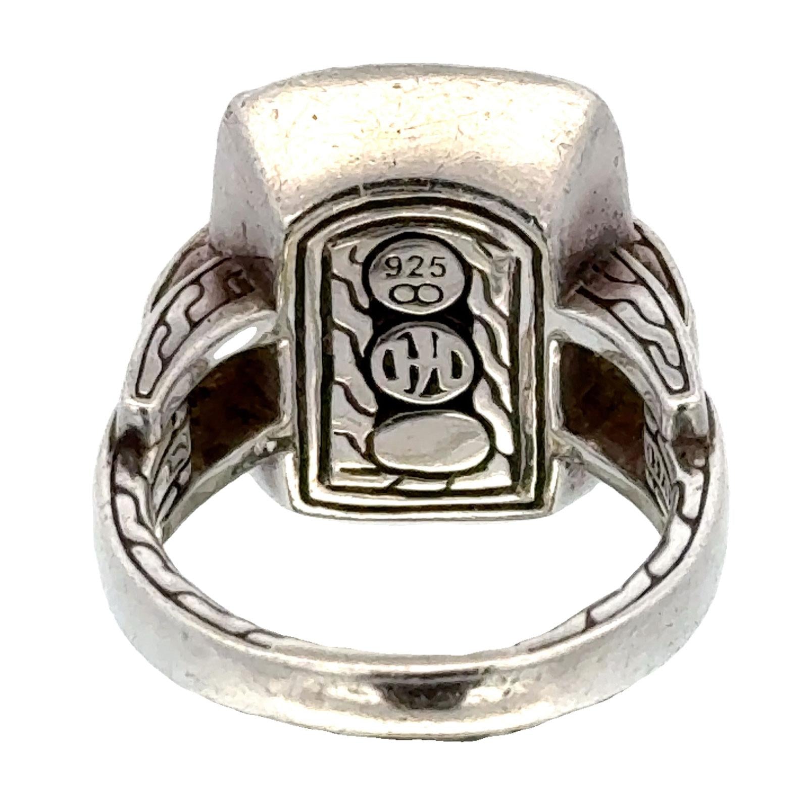 John Hardy Sterling Silver Spinel Gemstone Modern Ring