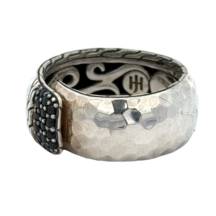John Hardy Hammered Sterling Silver Spinel Band Ring