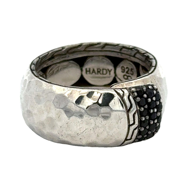John Hardy Hammered Sterling Silver Spinel Band Ring
