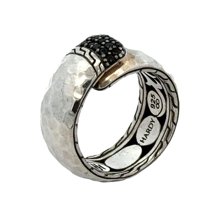 John Hardy Hammered Sterling Silver Spinel Band Ring