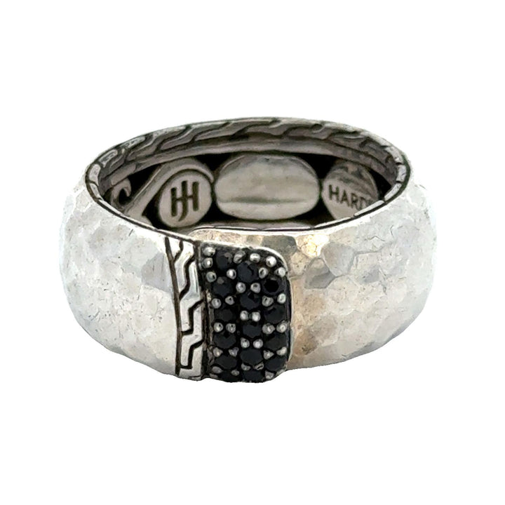 John Hardy Hammered Sterling Silver Spinel Band Ring