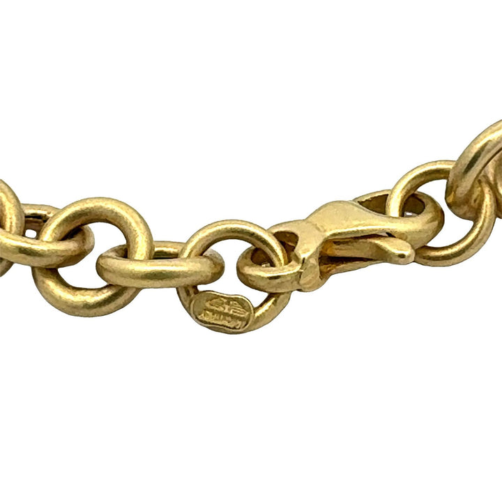 Onyx 14 Karat Yellow Gold Link Necklace Signed Herco