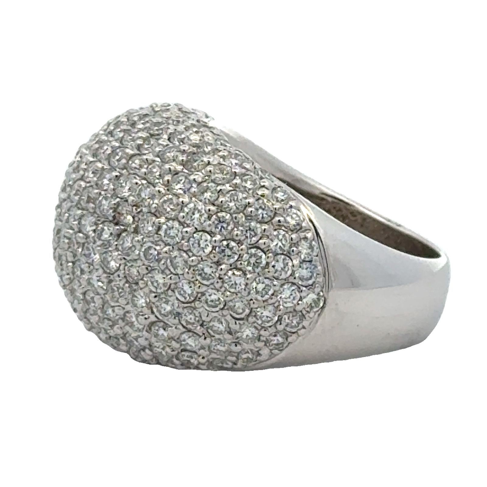 5 CTW Pavé Diamond 14 Karat White Gold Bombé Ring.