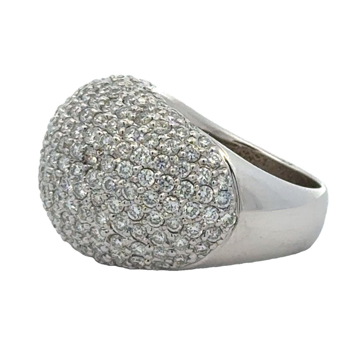 5 CTW Pavé Diamond 14 Karat White Gold Bombé Ring.