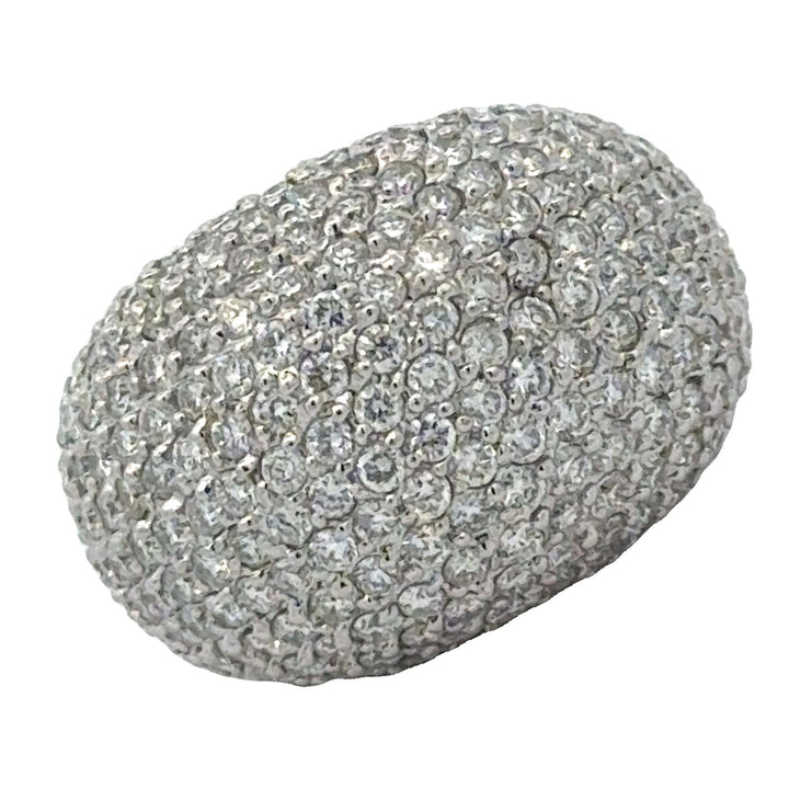 5 CTW Pavé Diamond 14 Karat White Gold Bombé Ring.