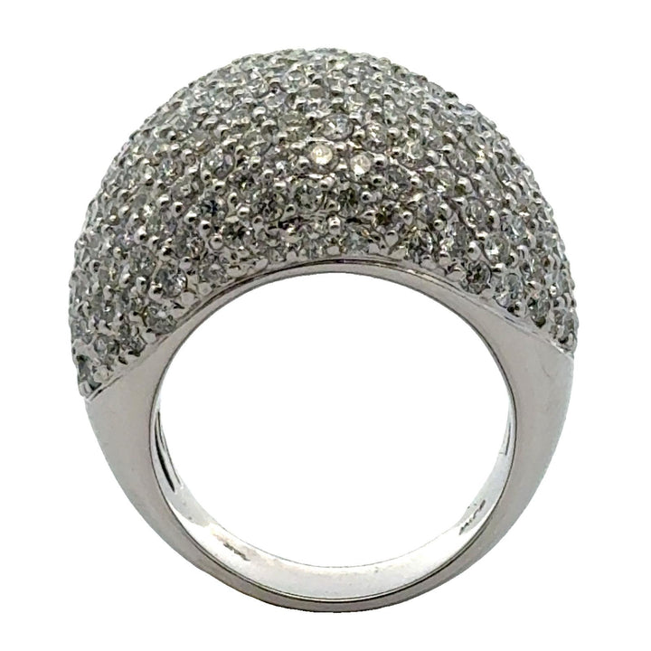 5 CTW Pavé Diamond 14 Karat White Gold Bombé Ring.