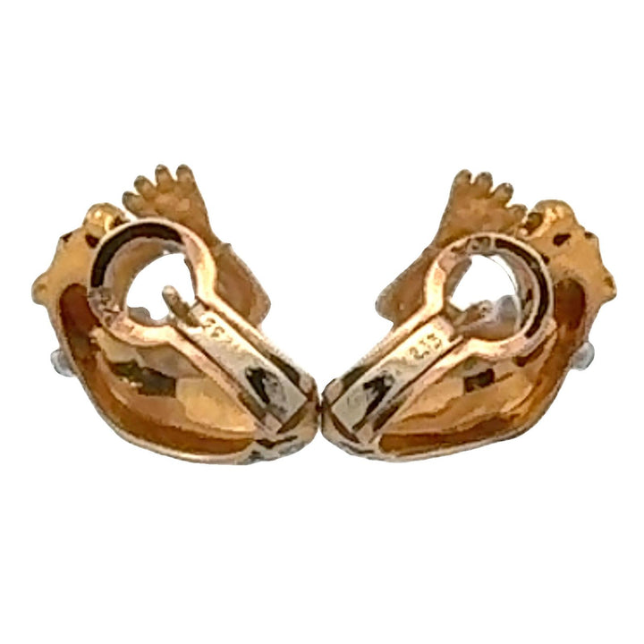 Carrera Y Carrera 18K Yellow Gold Diamond & Enamel Panther Earrings
