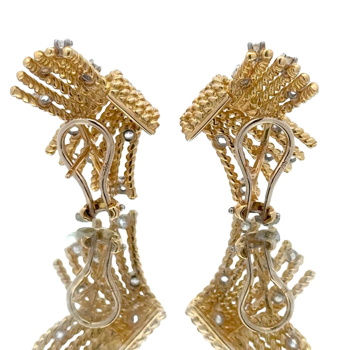 Jean Schlumberger Tiffany & Company V-Rope Diamond 18KYG Earrings