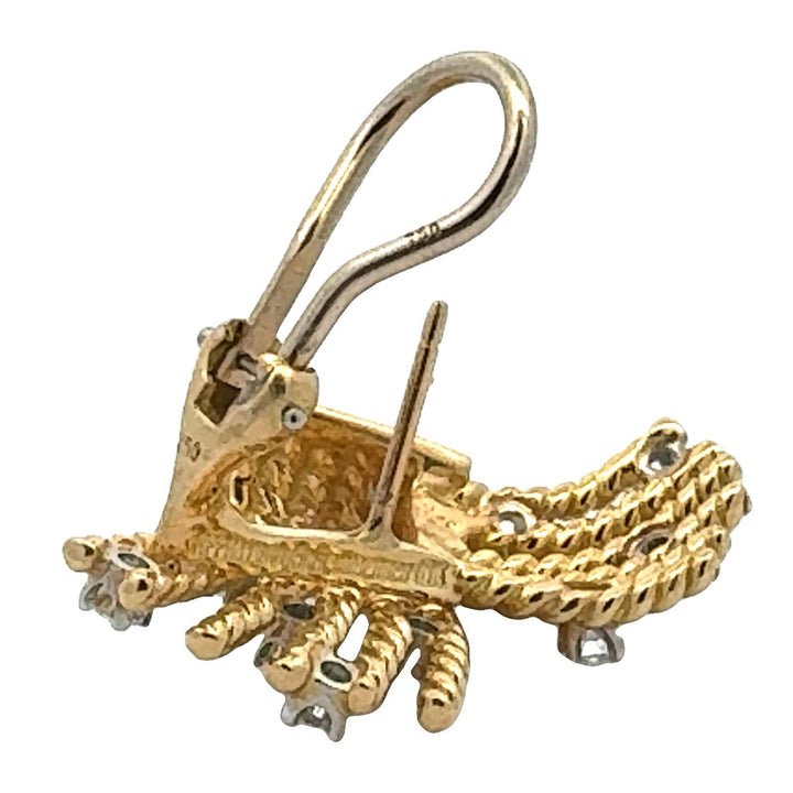 Jean Schlumberger Tiffany & Company V-Rope Diamond 18KYG Earrings