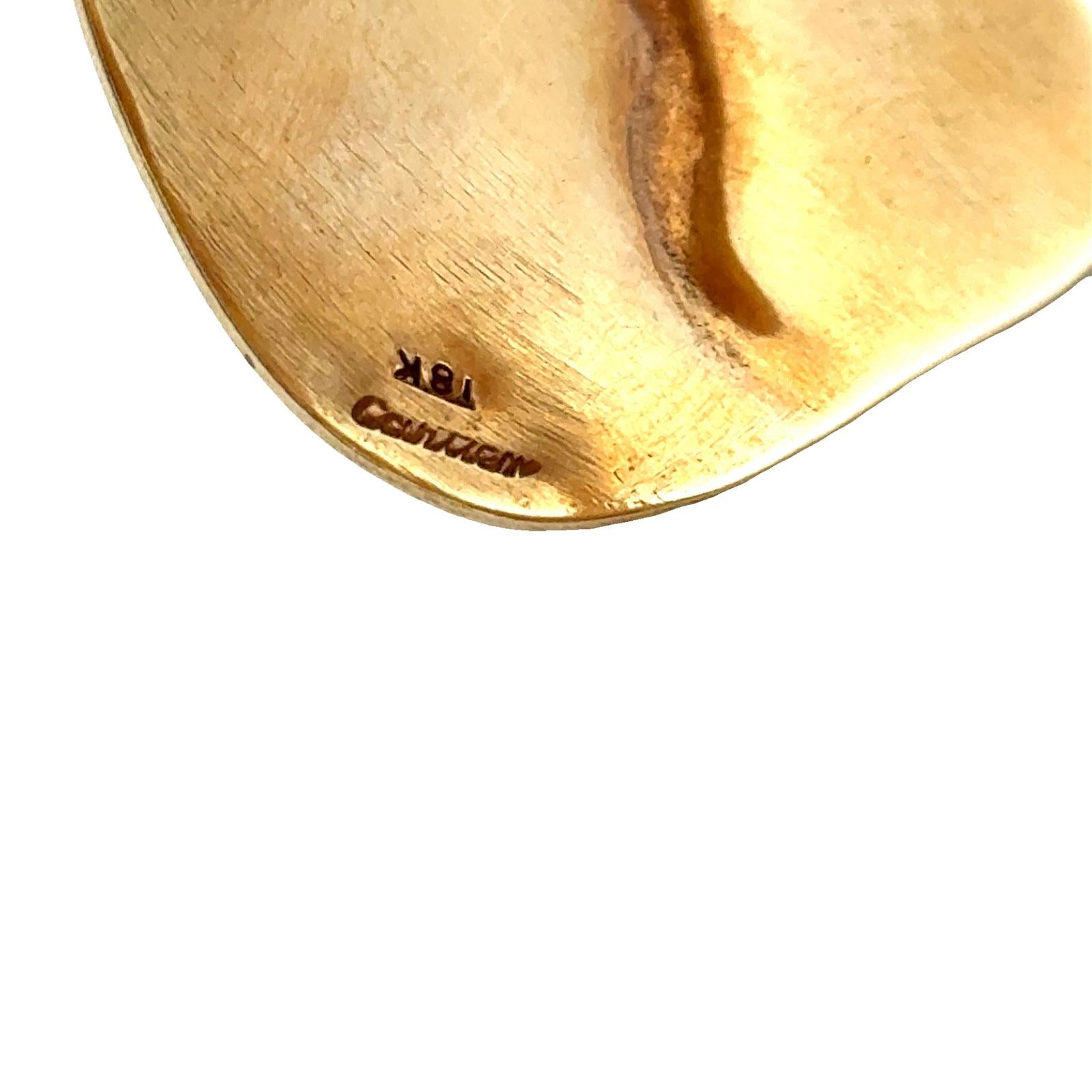 Cartier Rare Vintage 18 Karat Yellow Gold Hammered Cuff Bangle Bracelet