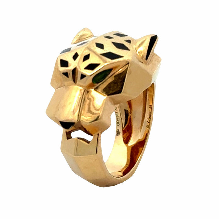 Cartier Panthère de Cartier Tsavortie Black Onyx 18KYG Ring B&P Size 54 ( US 7)