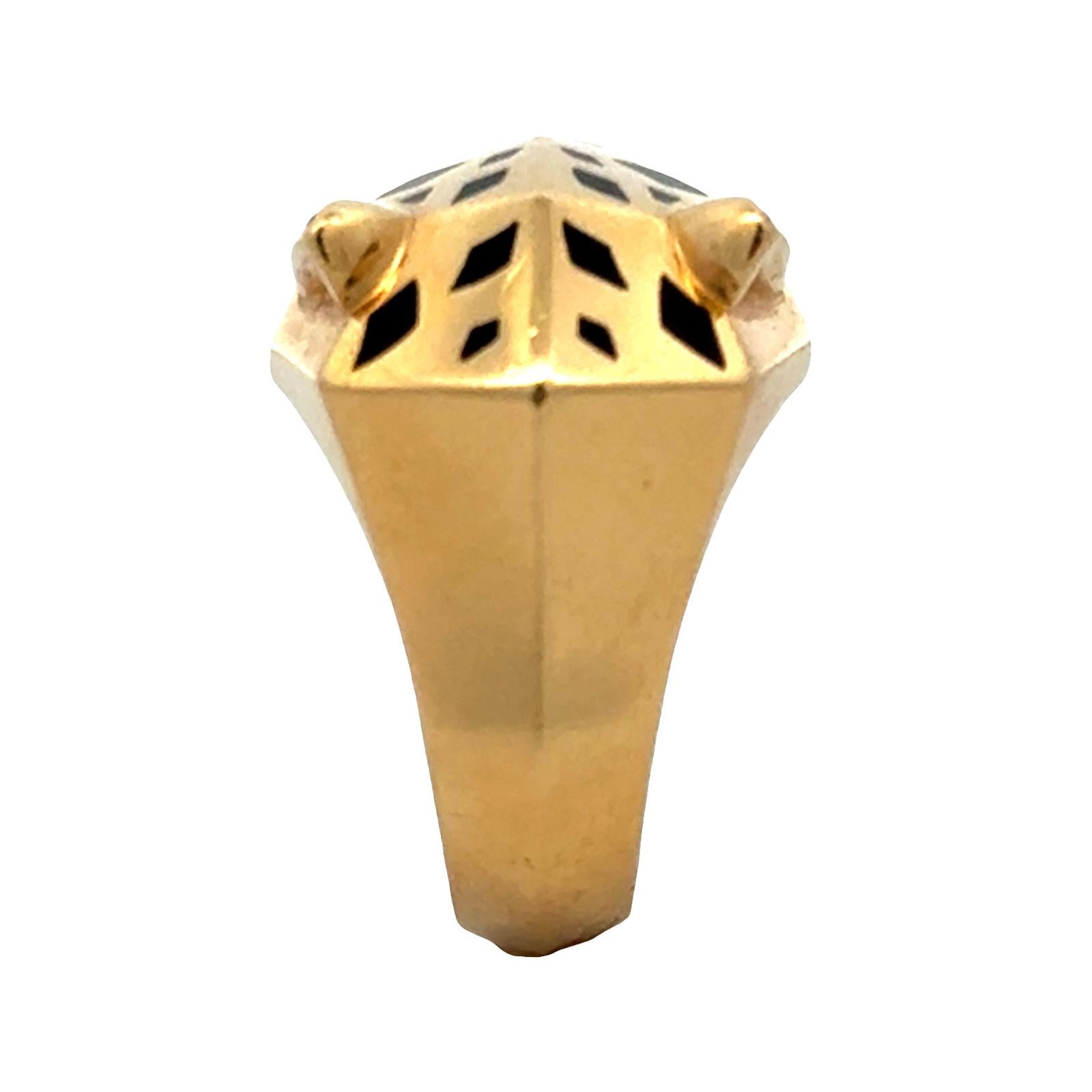 Cartier Panthère de Cartier Tsavortie Black Onyx 18KYG Ring B&P Size 54 ( US 7)