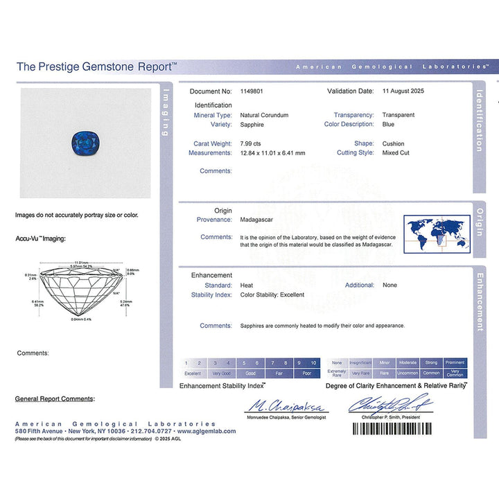7.99 CT Blue Sapphire Diamond 'Princess Diana' Style 18KYG Cocktail Ring AGL