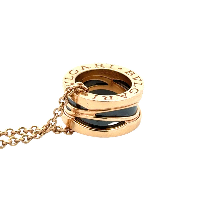 BVLGARI  B.zero1 Design Legend 18K Rose Gold & Black Ceramic Necklace