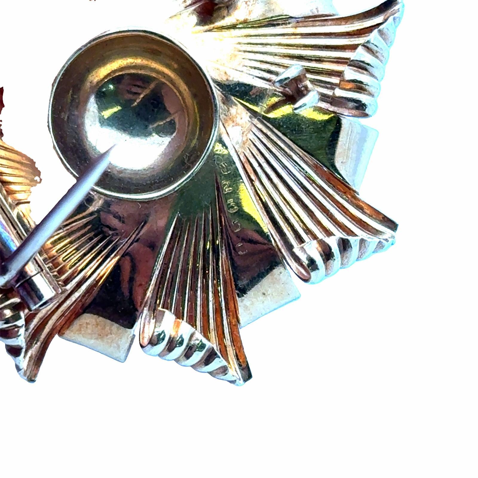 1950's Cartier 14 Karat Yellow Gold Floral Vintage Brooch Pin
