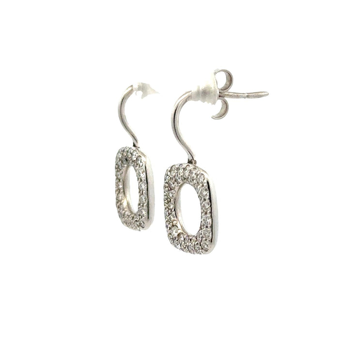 Tiffany & Co. Diamond Square Drop 18KWG Earrings Italy